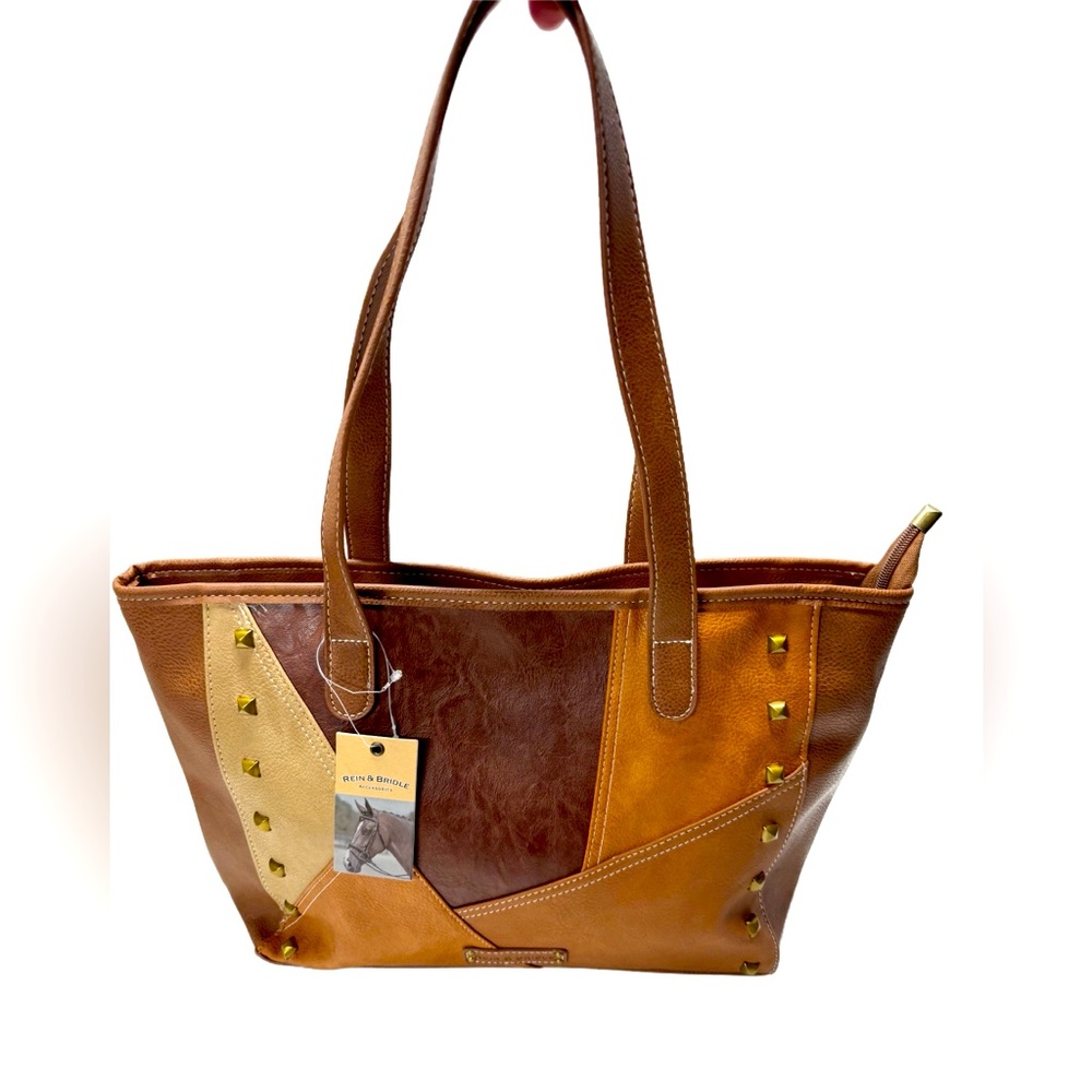 Rein & Bridle | Faux Leather Patchwork Tote - NWT